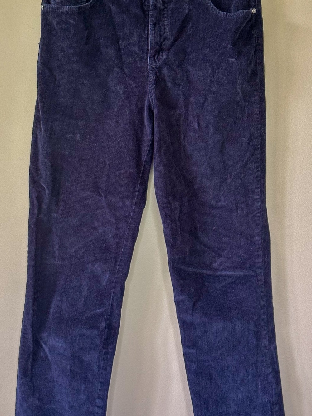 Vintage 80/90s Gloria Vanderbilt Blue Corduroy Pants - High-Waisted